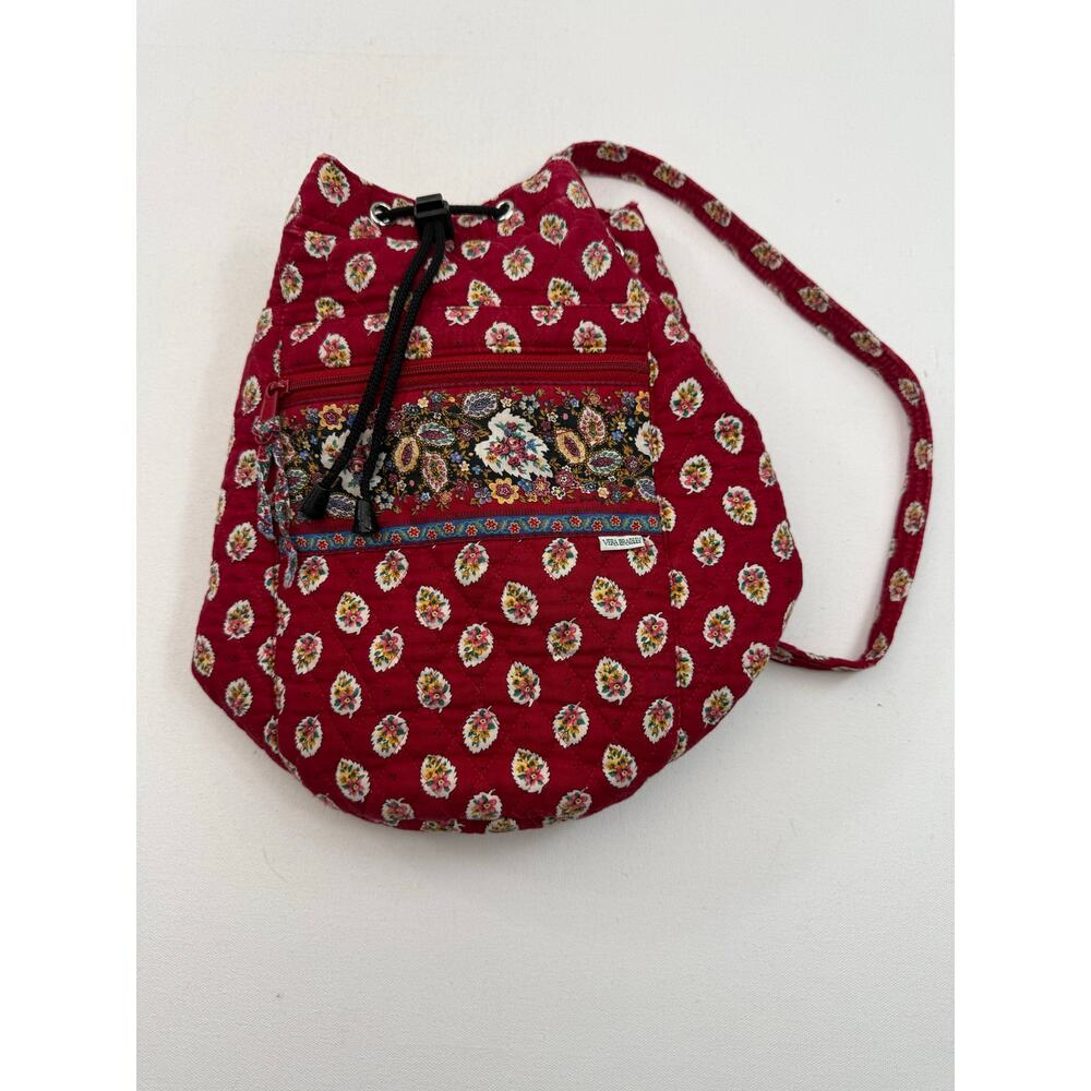 Vintage Vera Bradley Quilted Mini Backpack Red Leaf 1997 Granny Cottage